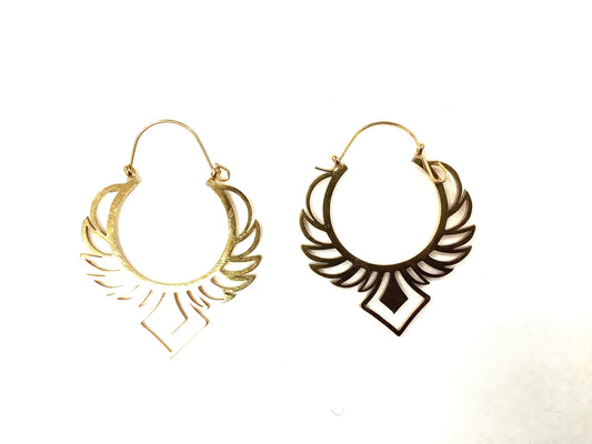 Boucles d'oreilles -  Phoenix - Or - Création Fish