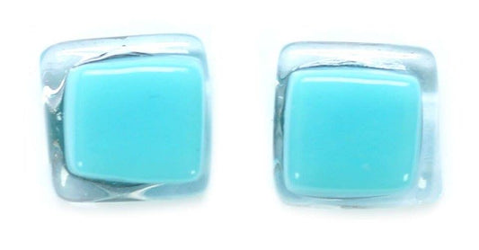 Boucles d'oreille unie carré avec contour - Créart