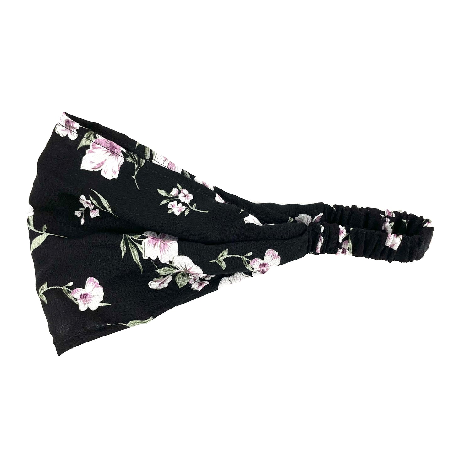 Bandeau Noir Fleurs Rose- Rouge Canapé