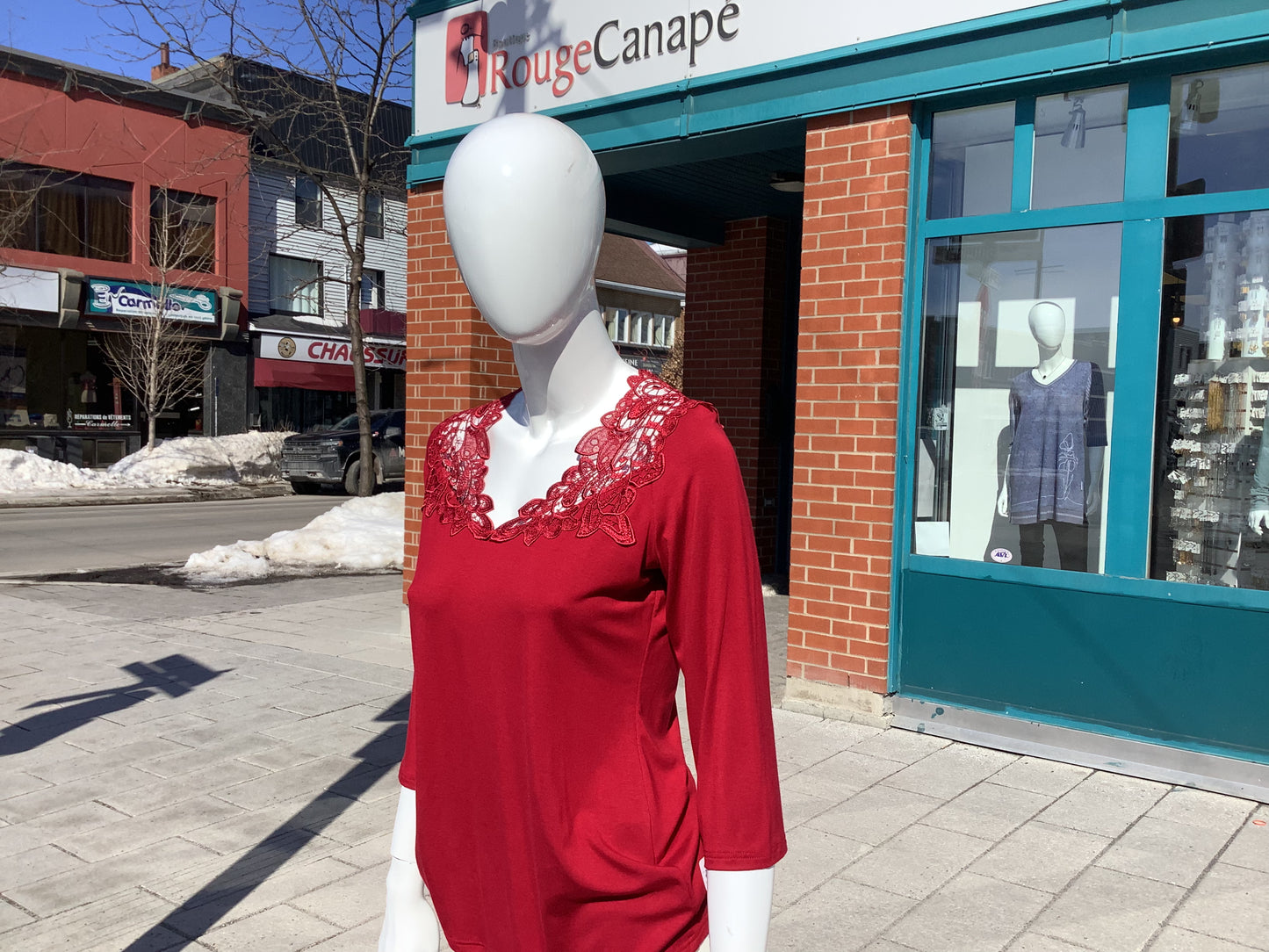 Teri top with sleeves - red - Arianne