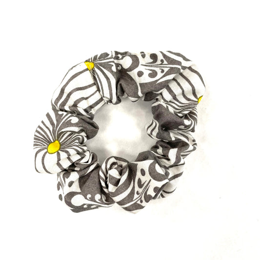 Chouchou Gris Fleurs Blanc Jaune - Rouge Canapé