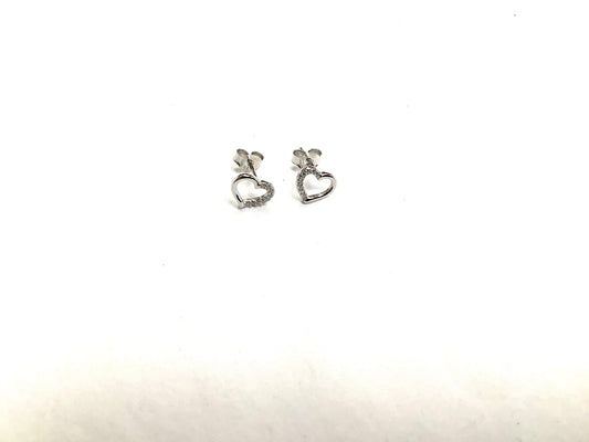 Boucles d'oreilles Coeur scintillant - Rouge Inox