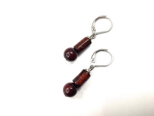 Boucle d'oreilles en bois MJ Bijoux