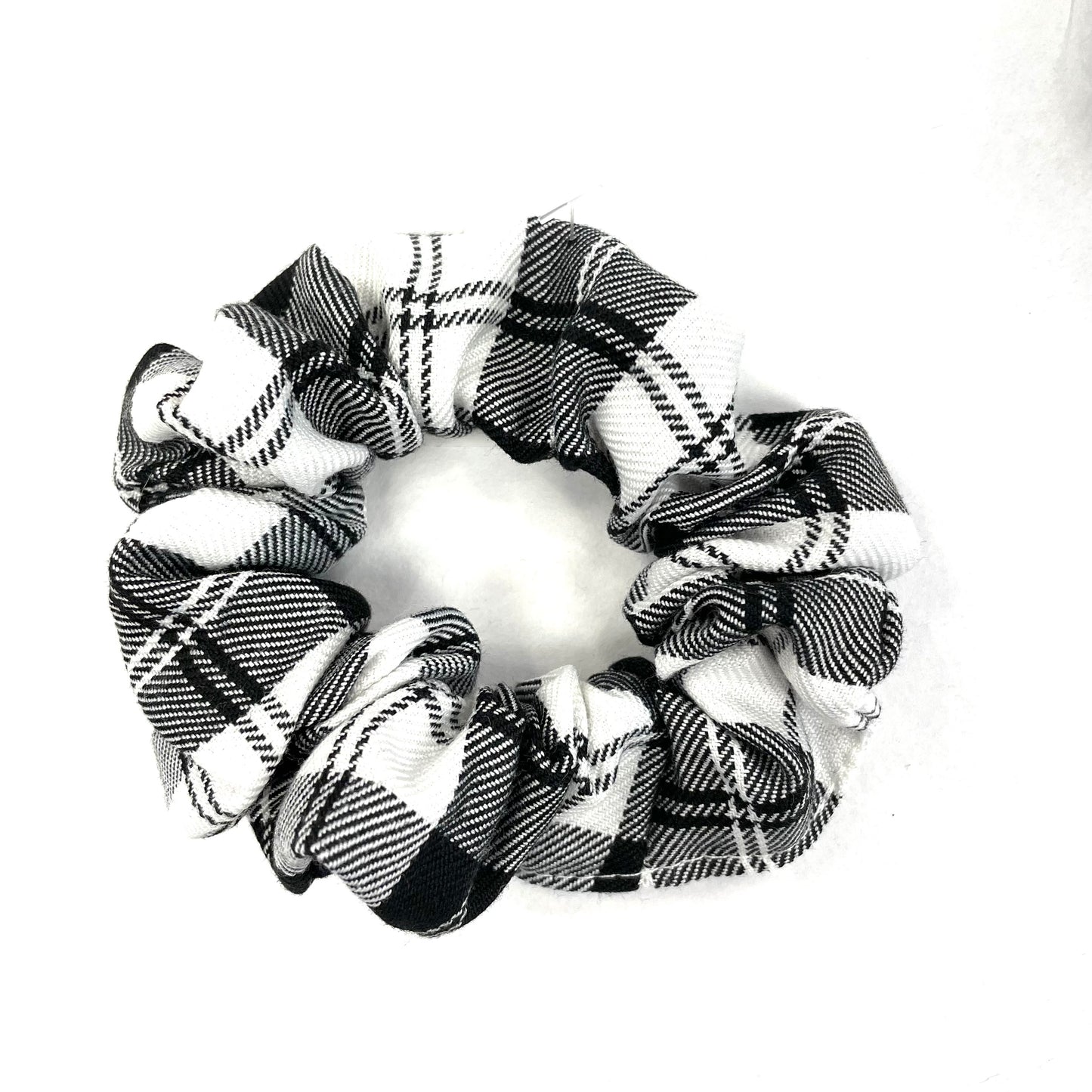 Black and white plaid scrunchie - Sofa red