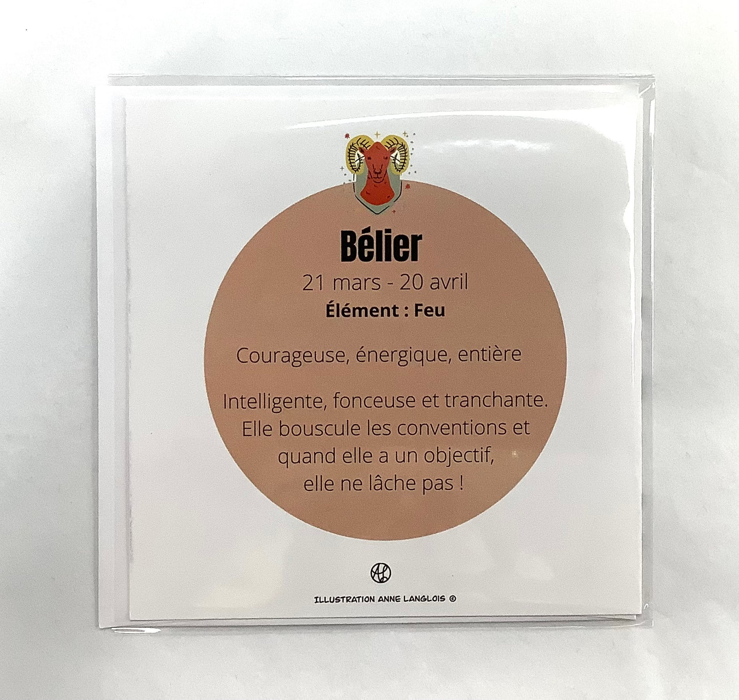 Carte Bélier - Créations Anne Langlois