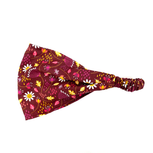 Bandeau Bourgogne Fleurs- Rouge Canapé