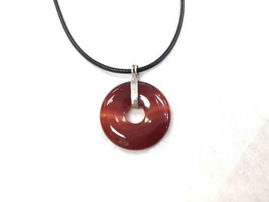 Collier en jaspe - Rouge - Rouge Argent 925