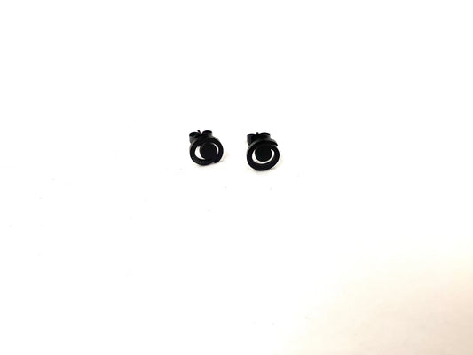 Boucles d’oreilles Spirales noires - Rouge Inox