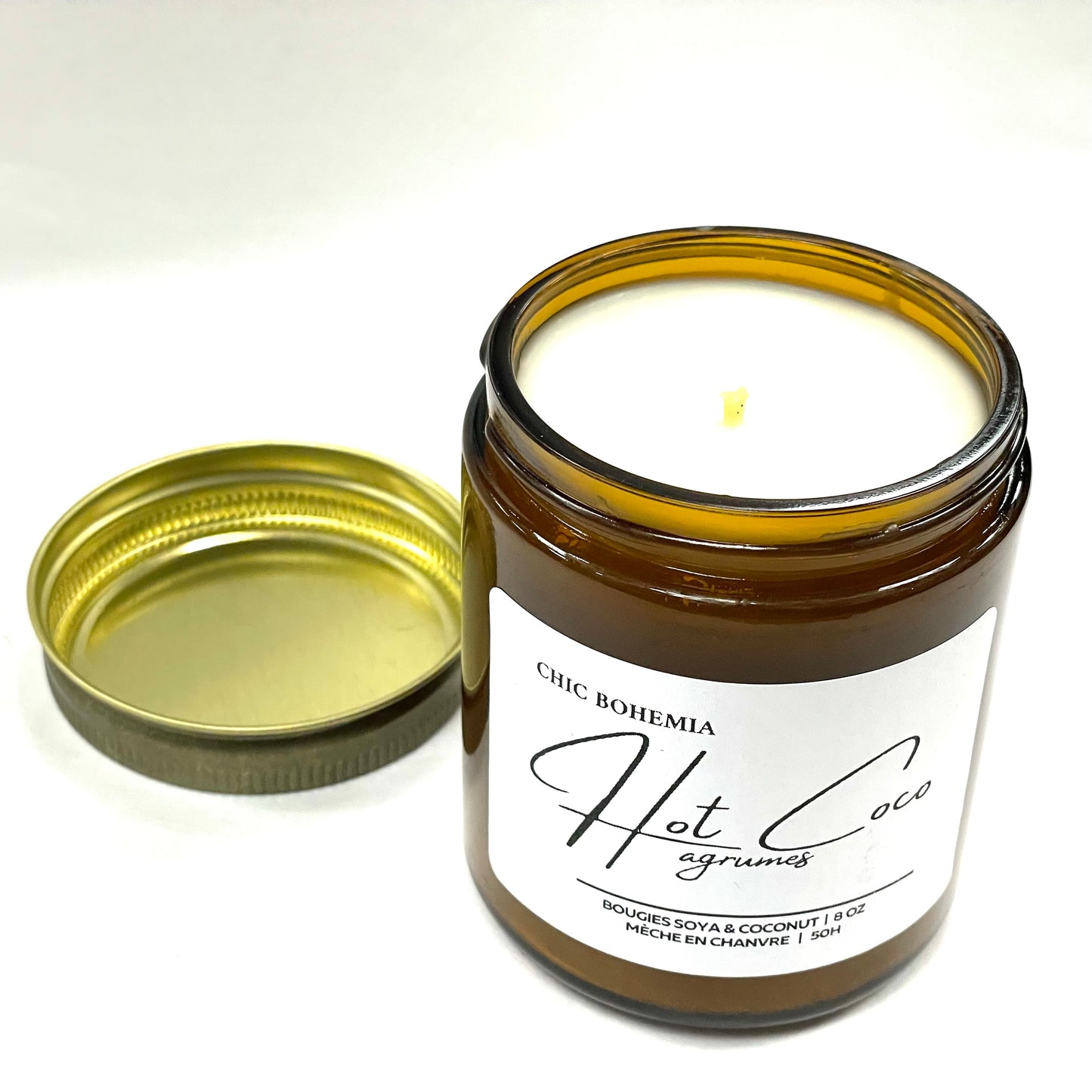 Bougie Hot Coco Agrumes 8 oz - Chic Bohemia