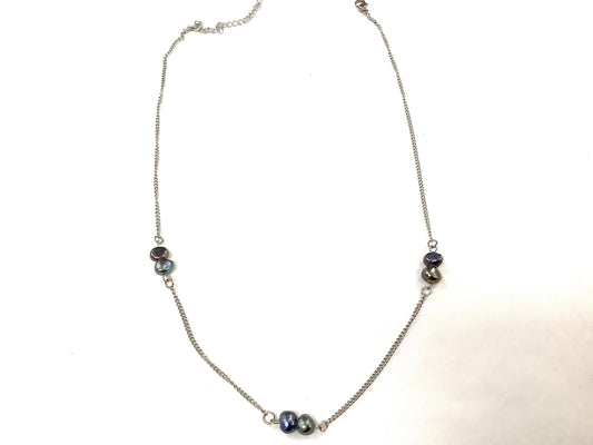 Collier Perlé - Noir - Rouge Inox