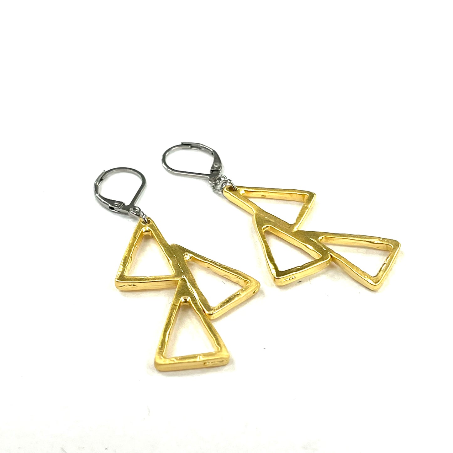 Suspendues à l'oreille Triangles Triple 38mm - Rouge Bijoux
