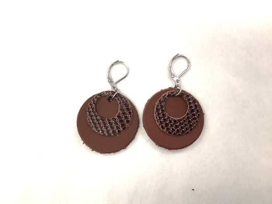 Boucles d'oreilles en cuir RA28 - Rouge Aventure