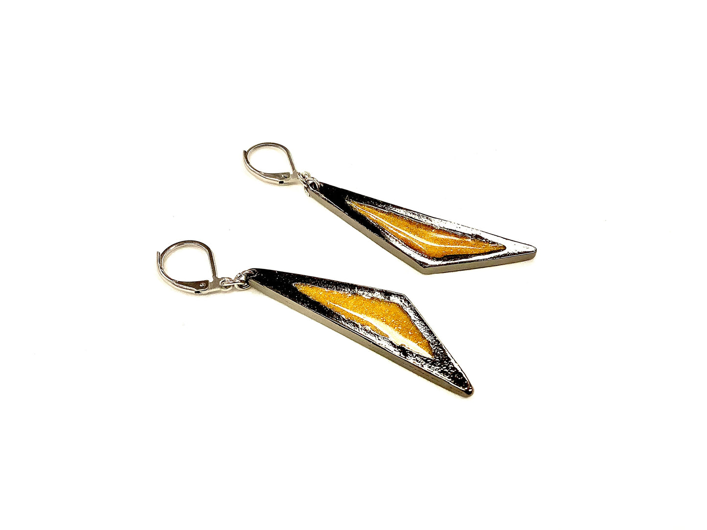 Suspendues à l'oreille Gros Triangle 45mm Naturel - Rouge Bijoux