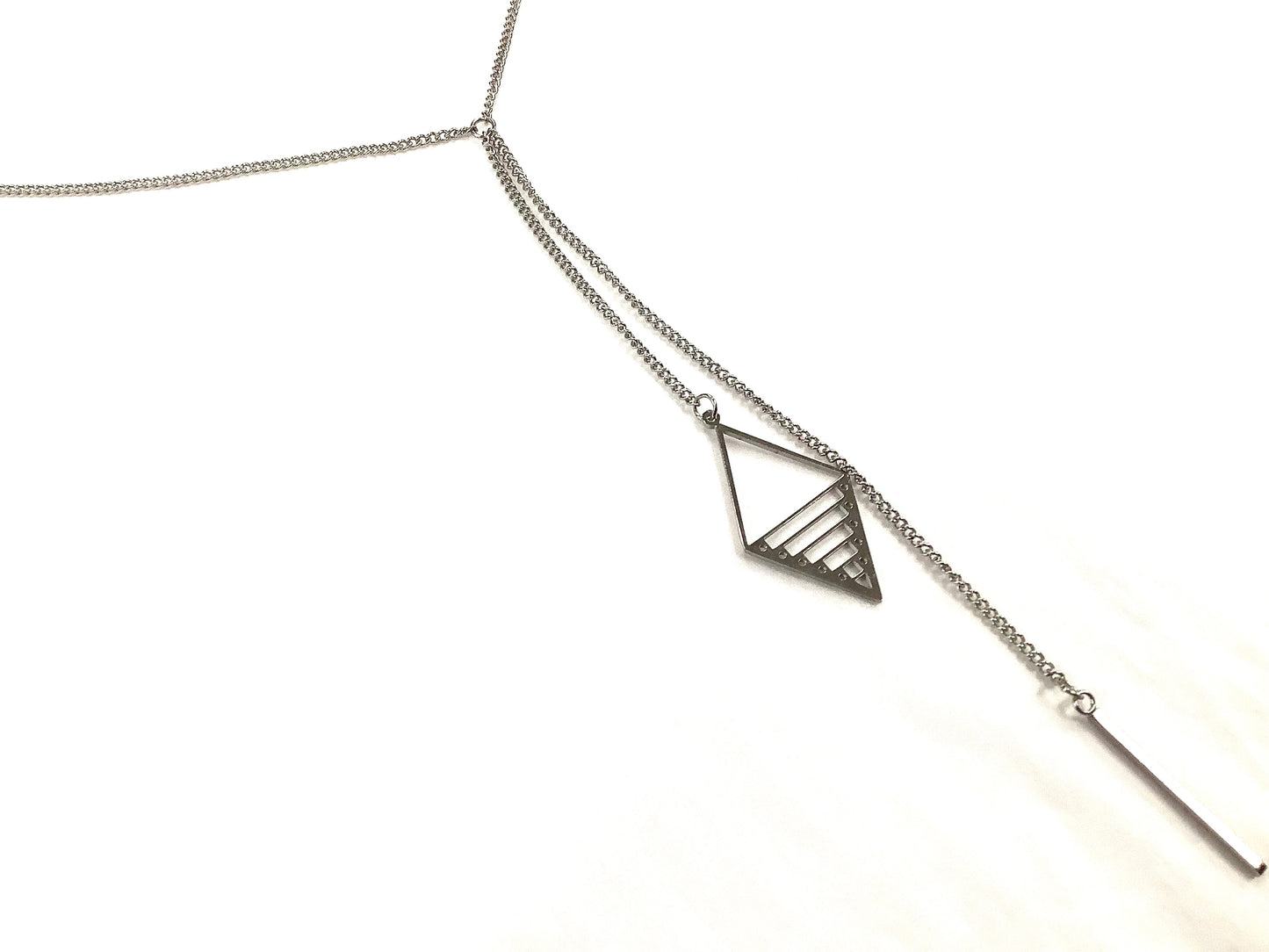 Collier Campanule - Argent - Rouge Inox