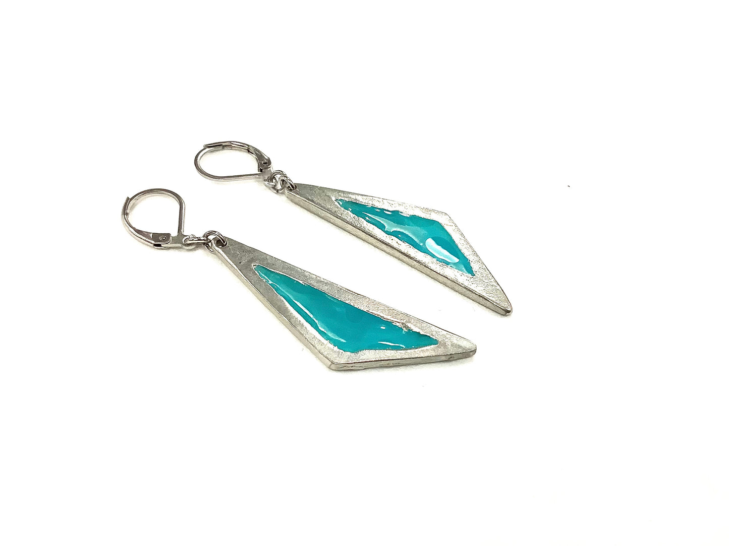 Suspendues à l'oreille Gros Triangle 45mm Naturel - Rouge Bijoux