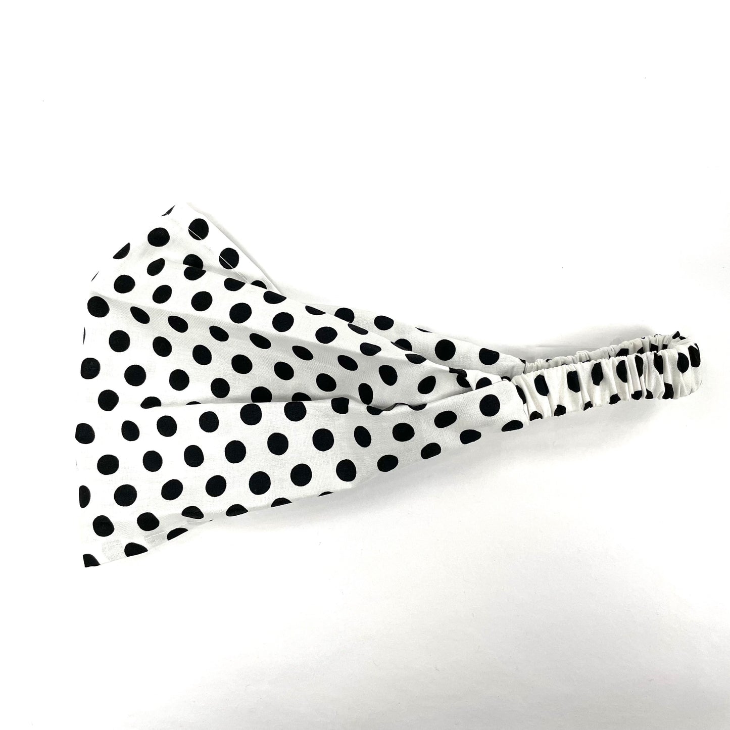 Bandeau Blanc Pois Noir - Rouge Canapé