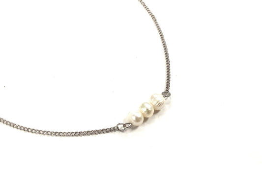 Collier Perlé - Rouge Inox