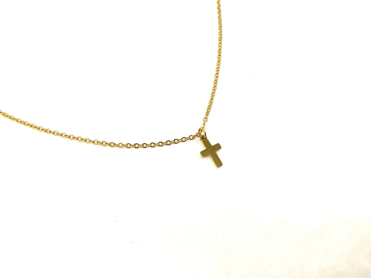 Collier Croix - Or - Rouge Inox