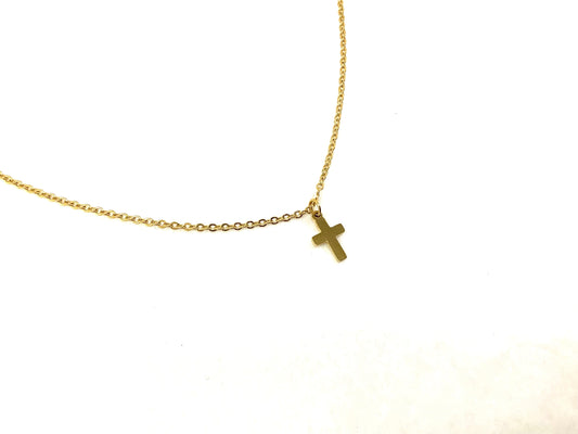 Collier Croix - Or - Rouge Inox