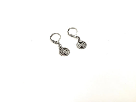 Boucles d'oreilles pendantes Spirale - Rouge Inox