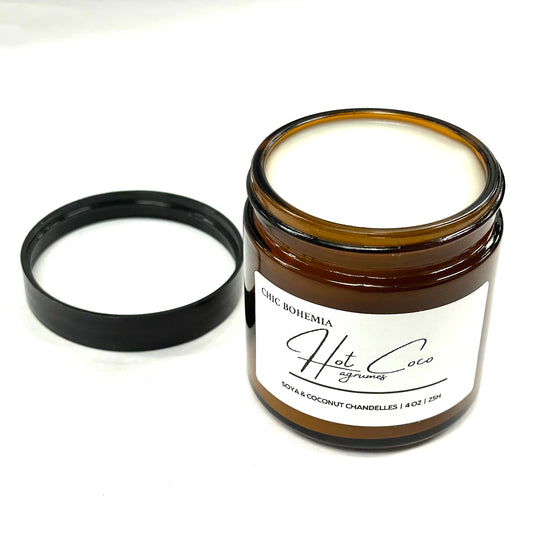 Bougie Hot Coco Agrumes 4 oz - Chic Bohemia