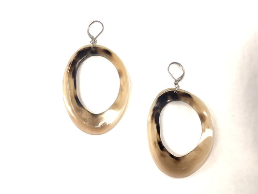 Boucles d'oreilles en corne - Beige - MJ Bijoux