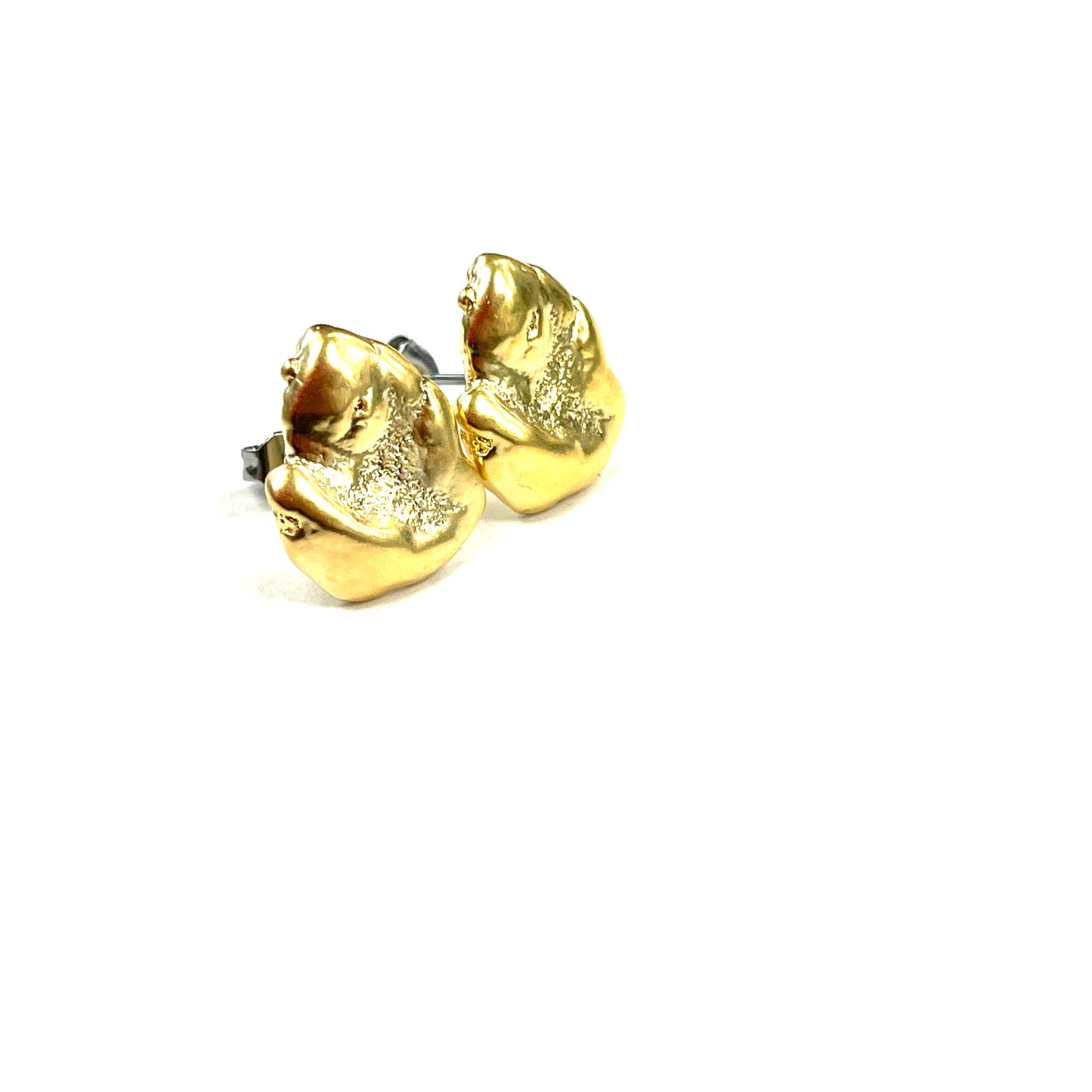 Boucles à l'oreille Pépite Fondue 15mm - Rouge Bijoux