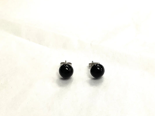 Bo Demi-sphère - 6MM - noire onyx - Rouge Inox