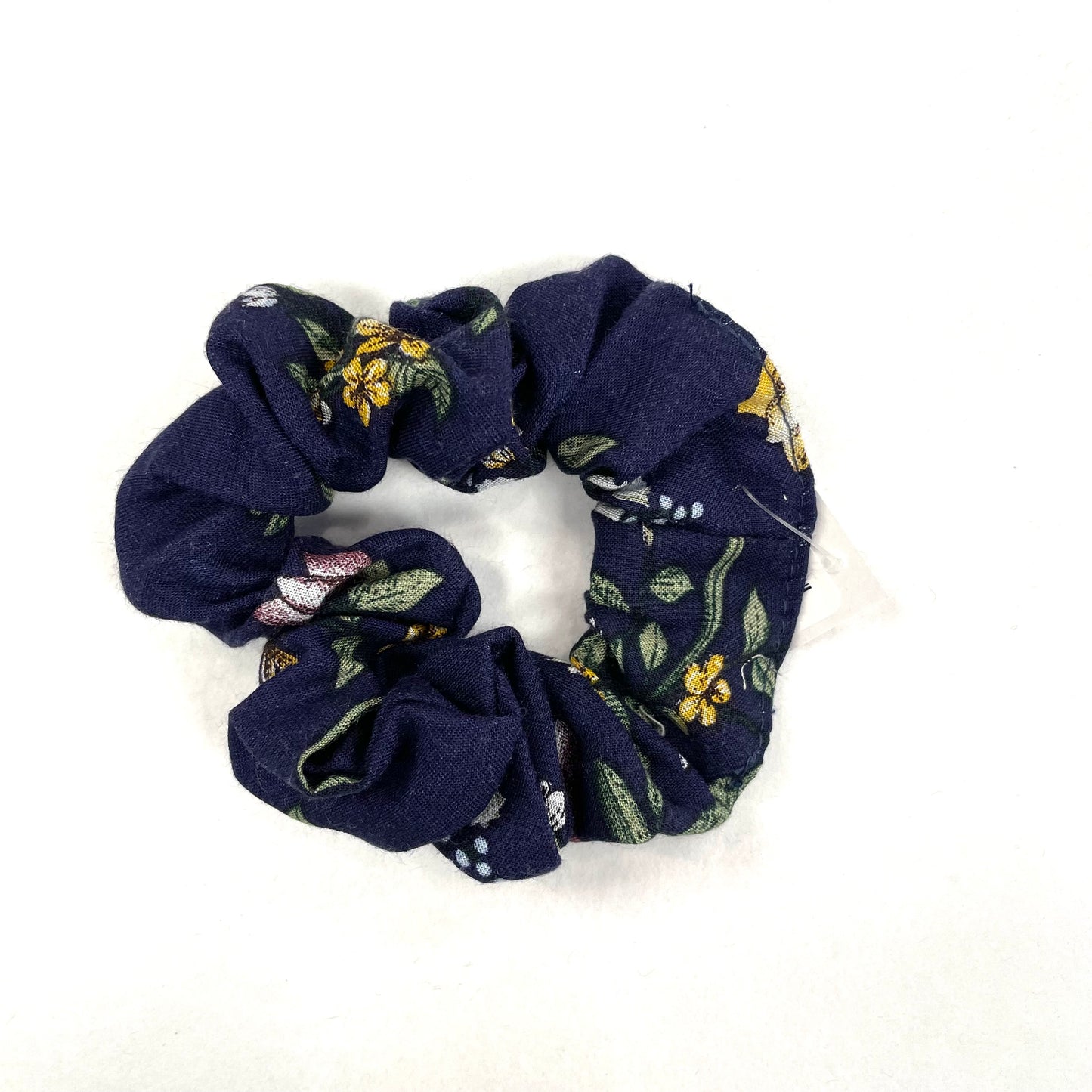 Navy Scrunchie Flowers Yellow Pink - Red Sofa