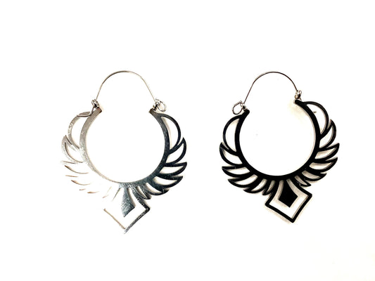 Boucles d'oreilles - Phoenix - Argent - Création Fish