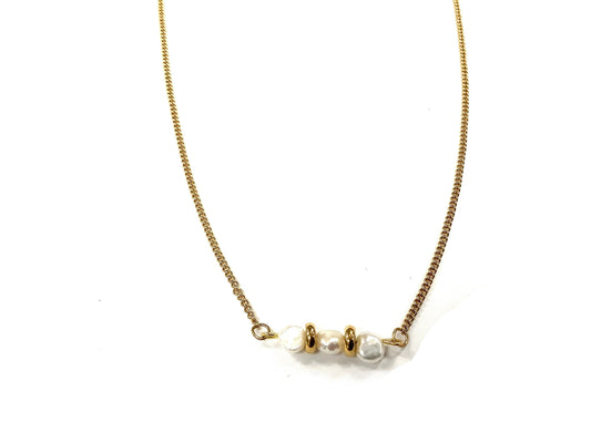 Collier Triolet Perlé Or - Rouge Bijoux