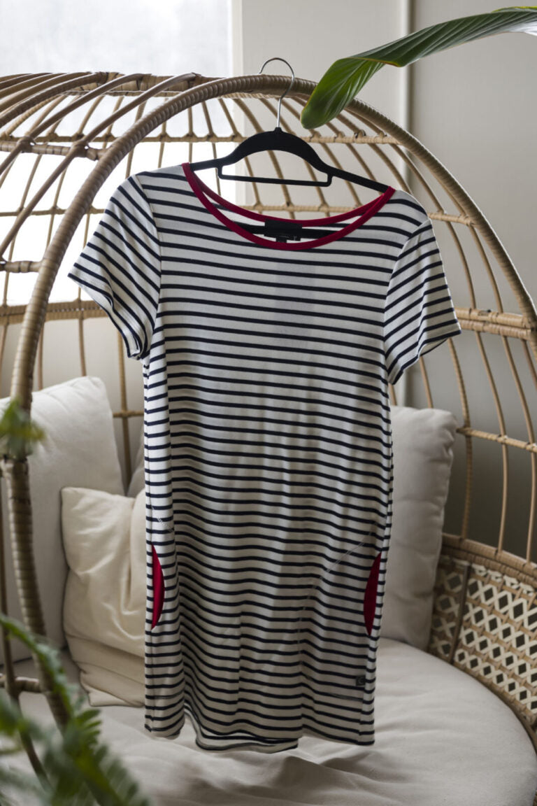 Marino dress - Ivory and navy - MarieC