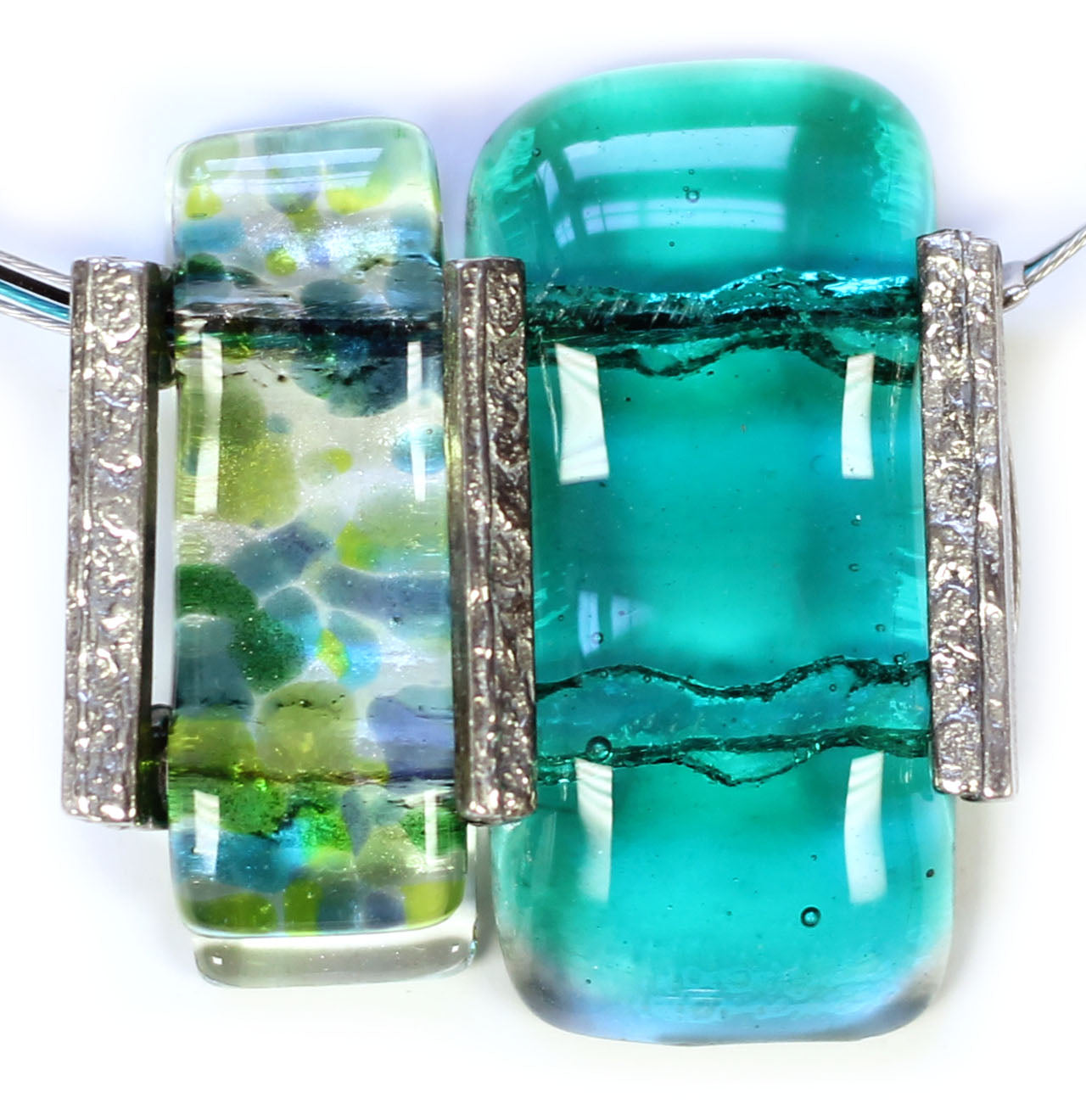 Collier pendentif double section - Créart