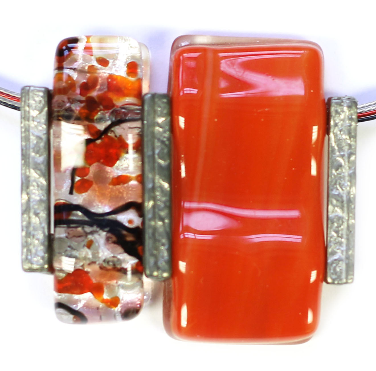 Collier pendentif double section - Créart