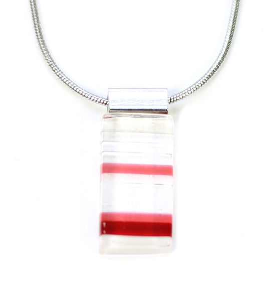 Daly thin red/pink pendant necklace - Créart