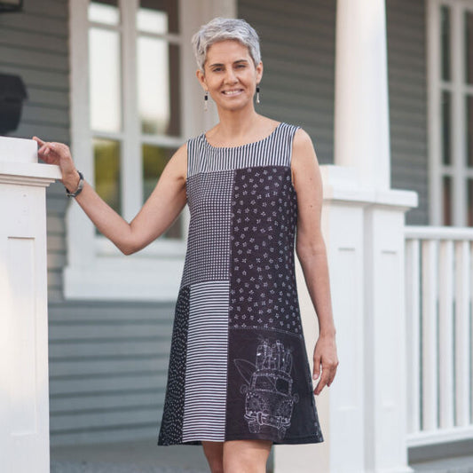 Emma Dress - Black Patchwork - Nothing Gets Lost 